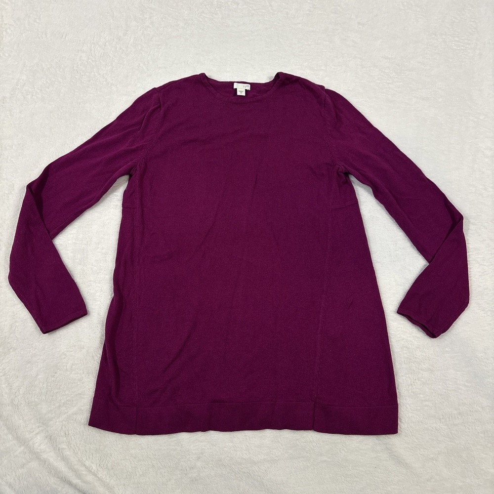J. Jill Women's Cotton Blend Plum Purple Sweater XS